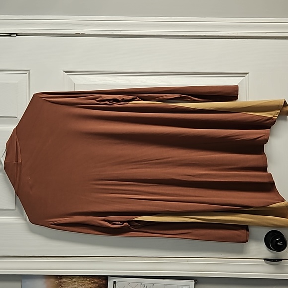 LOGO LAYERS Brown/Tan Cardigan L - Picture 3 of 3